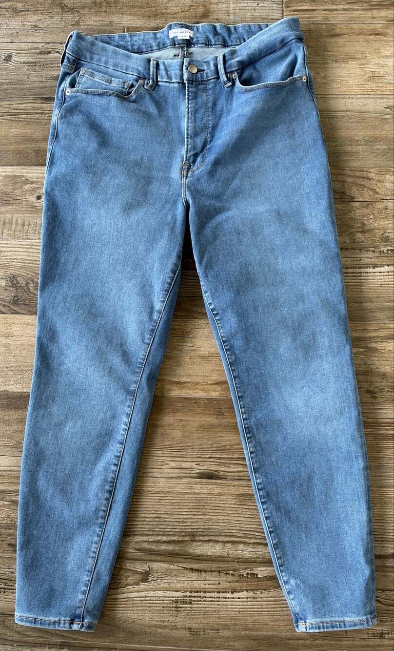 Good American Always Fits Good Legs Skinny Jeans Size 14-18 Medium Blue Stretch